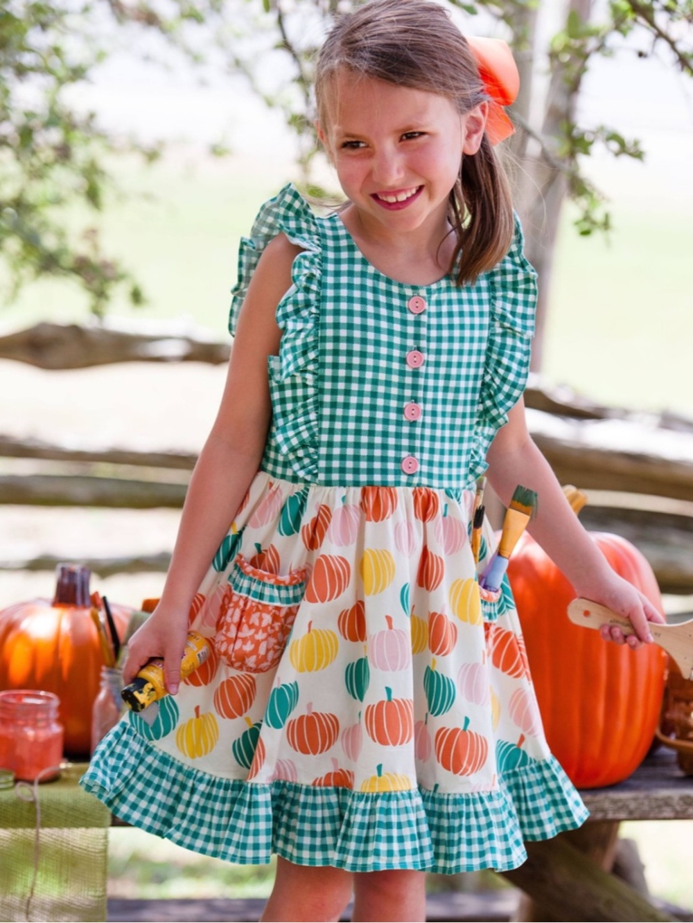 Eleanor Rose Painted Pumpkins Dress